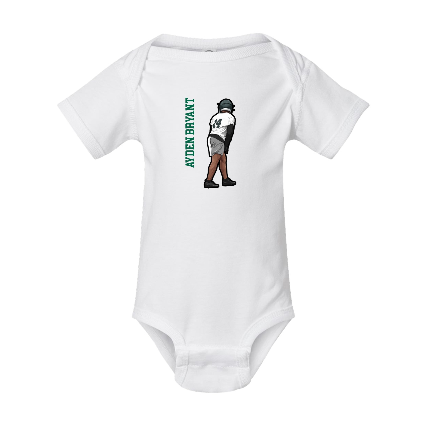 Baby Onesie — Name Vertical in White