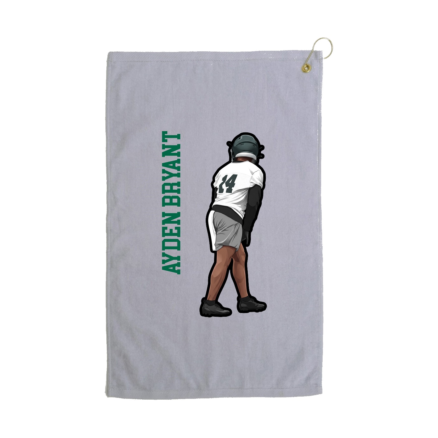 Golf Towel — Name Vertical in Grey