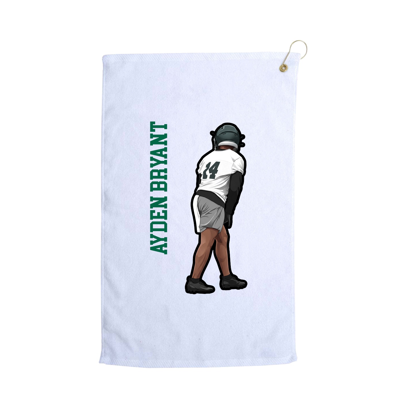 Golf Towel — Name Vertical in White