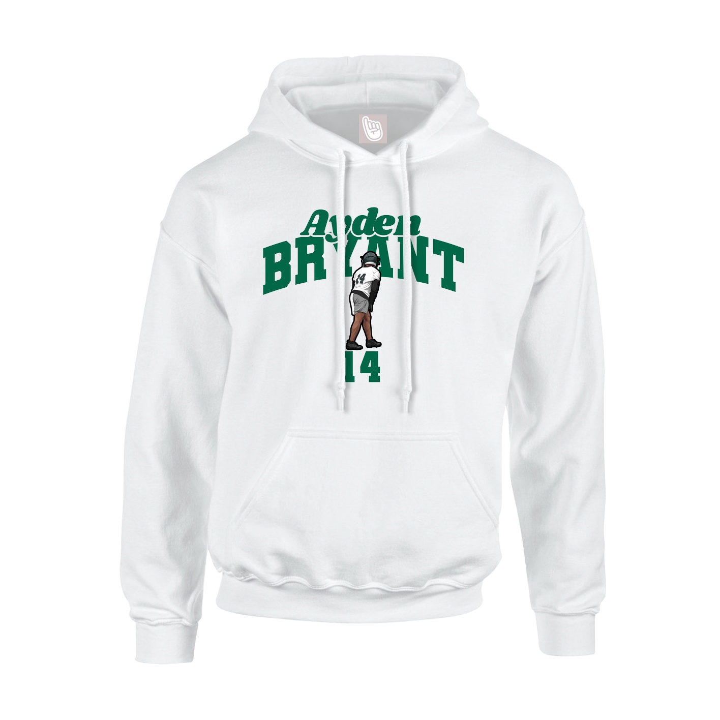 Youth Hoodie — Signature Arch in White