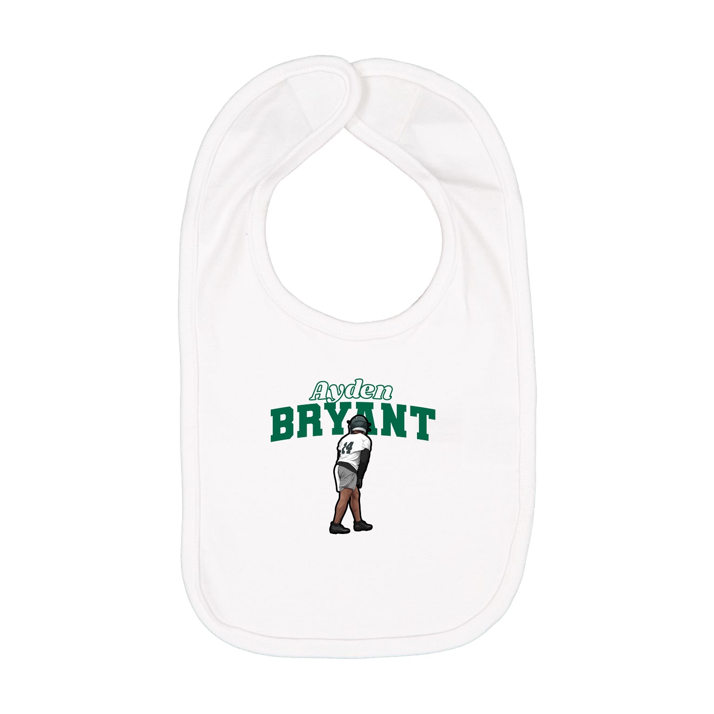 Infant Bib — Name Arch in White