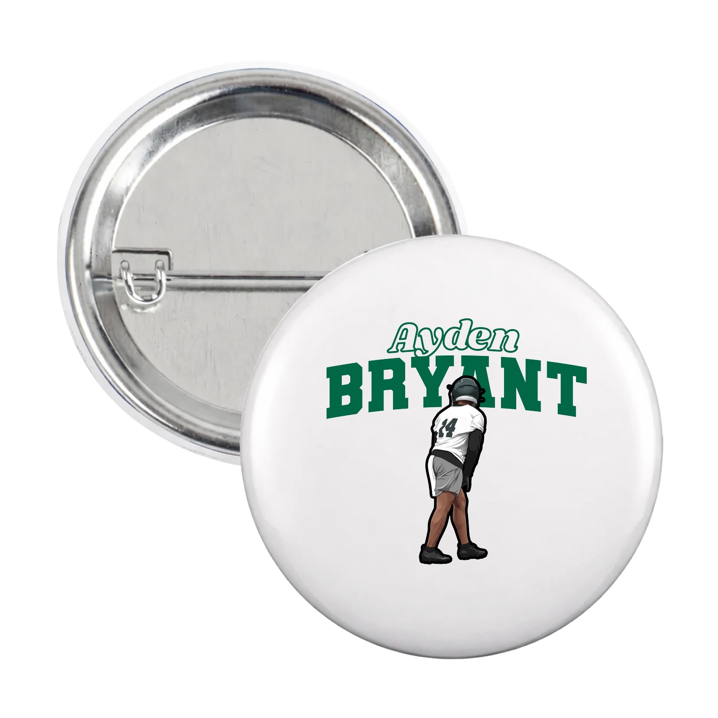 Game Day Button — Name Arch in White