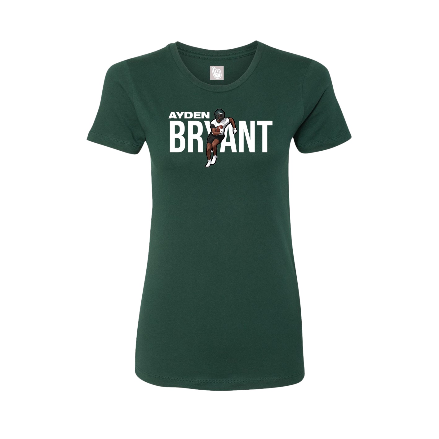 Fitted Women's Tee — Player Name in Green