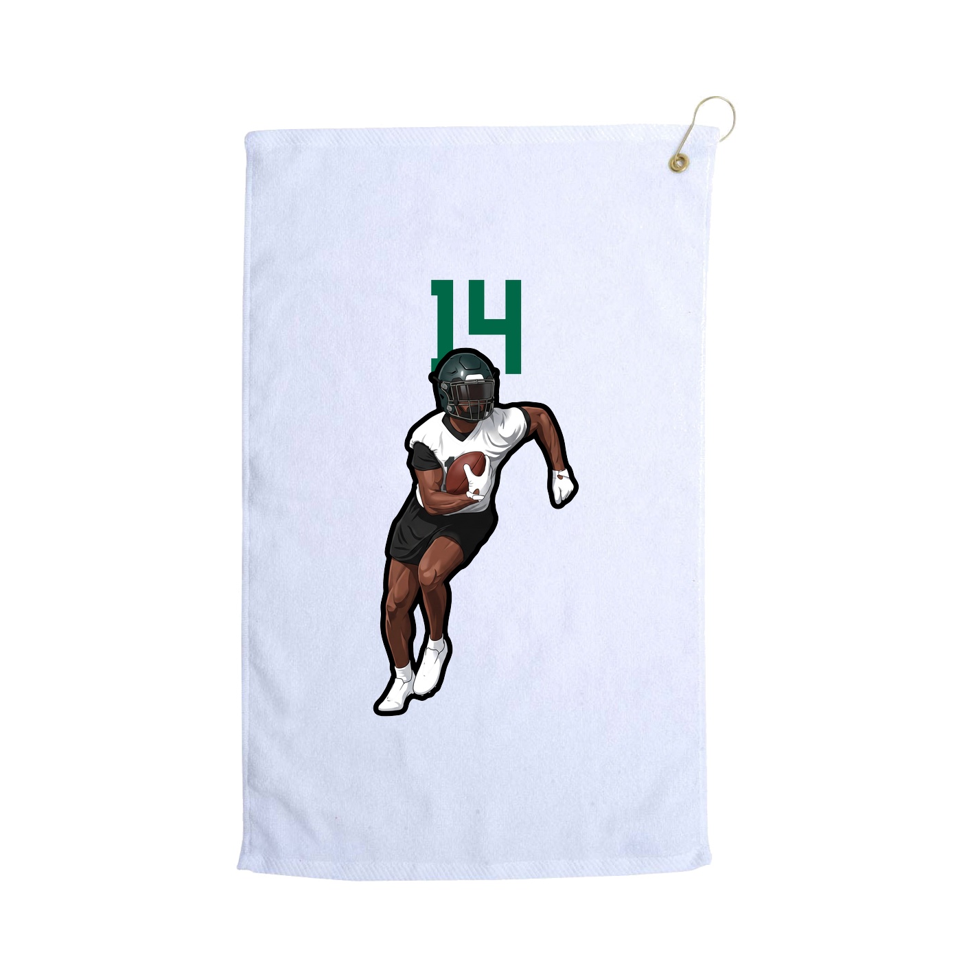 Golf Towel — Number Top in White