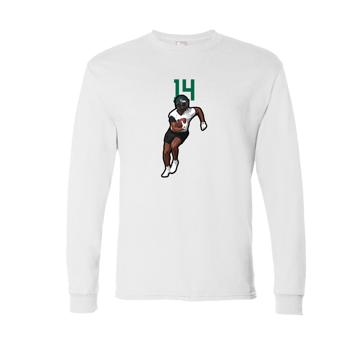 Long Sleeve Tee — Number Top in White