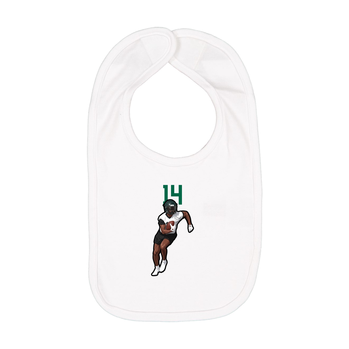 Infant Bib — Number Top in White