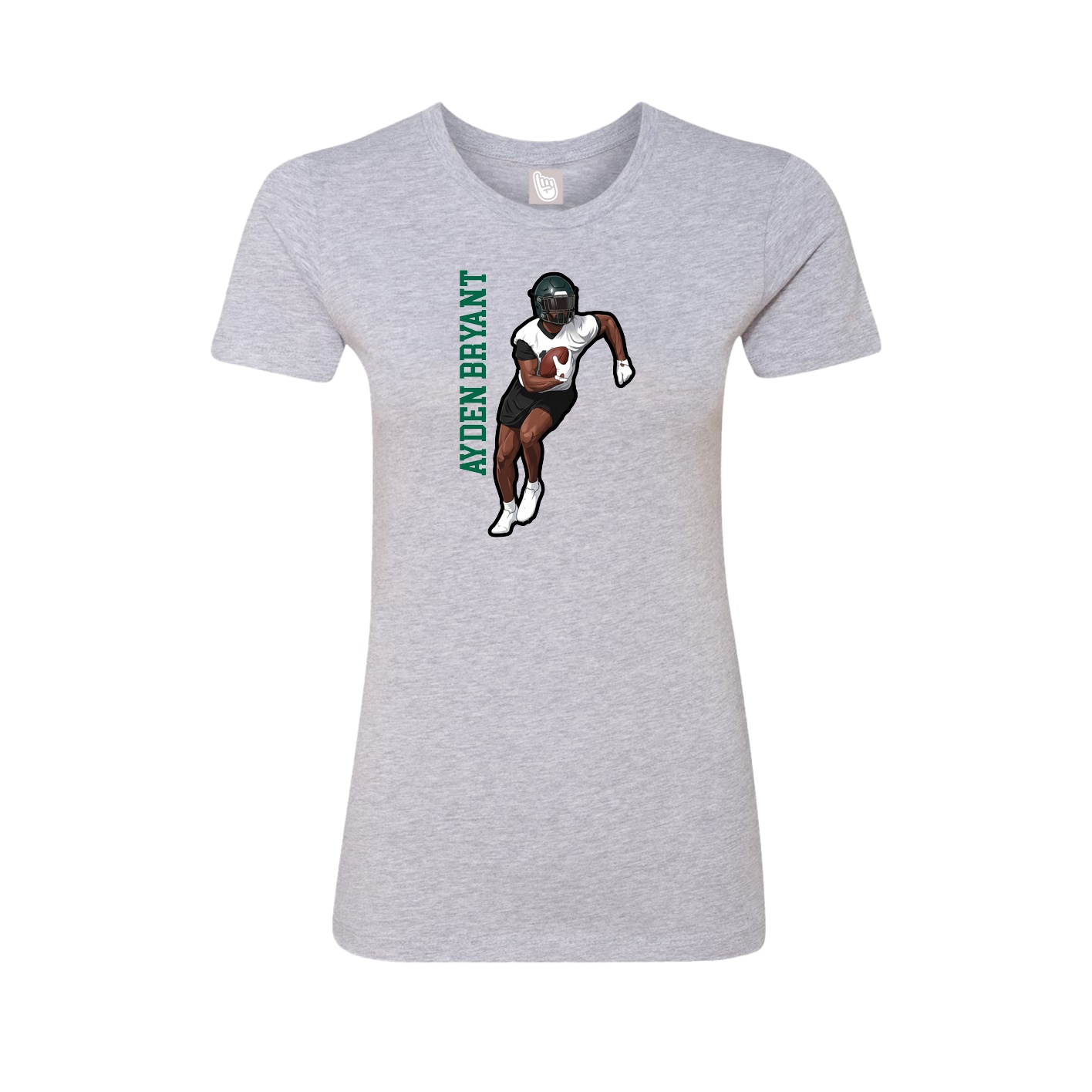Womens Tee — Name Vertical in Grey