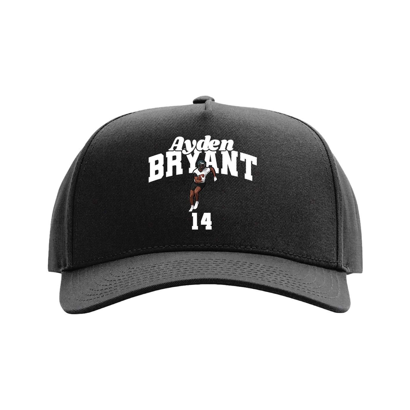 Full Fabric Five-Panel Champ Cap — Signature Arch in Black