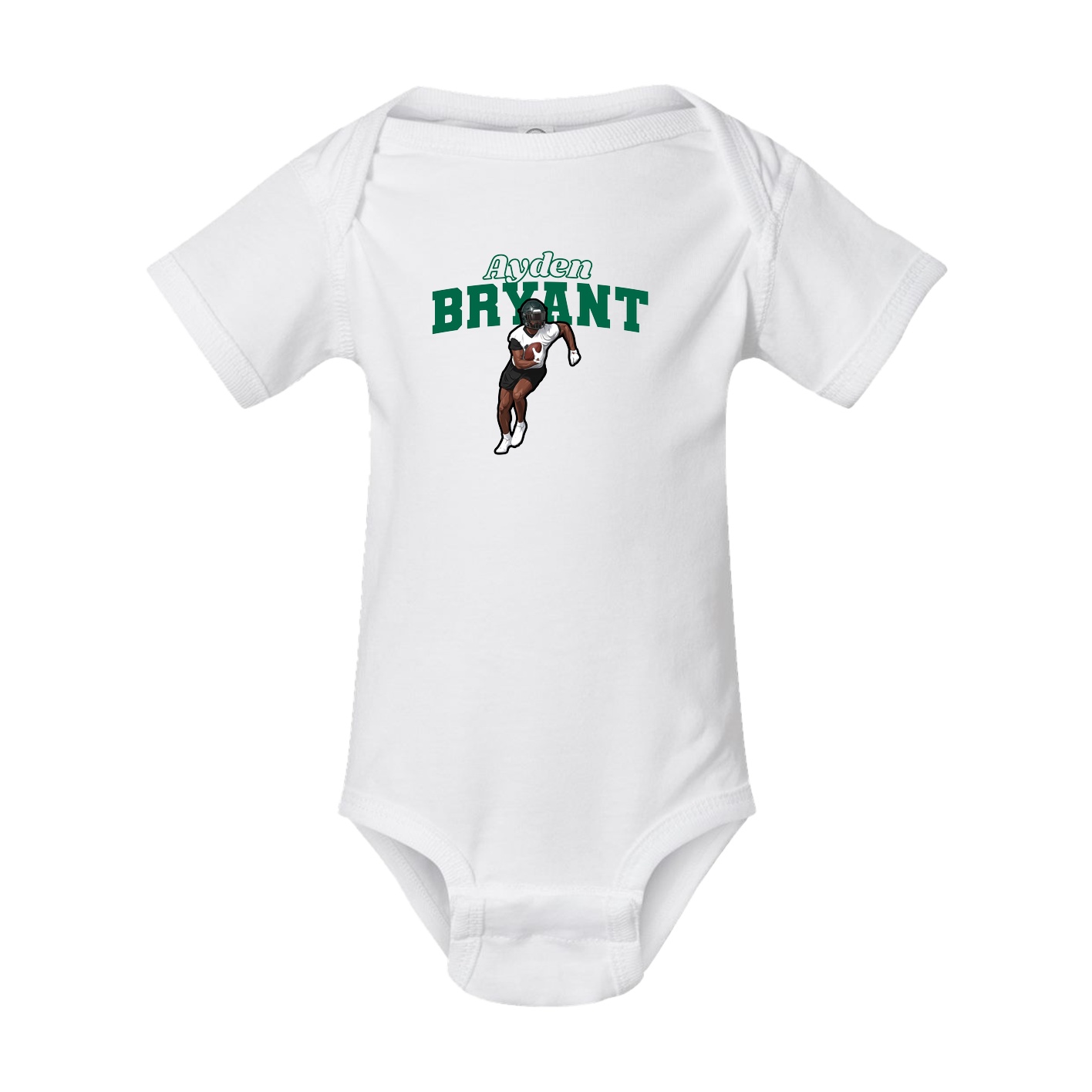 Baby Onesie — Name Arch in White