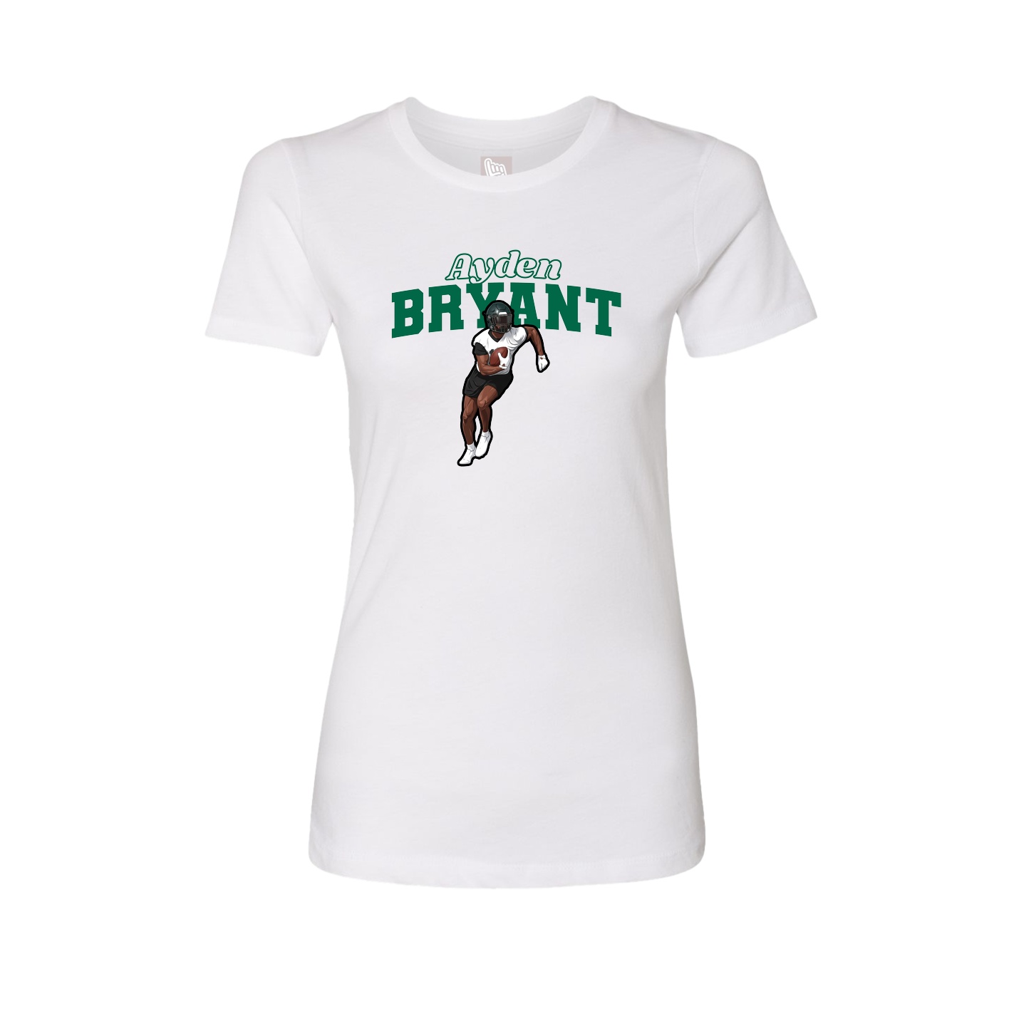 Womens Tee — Name Arch in White