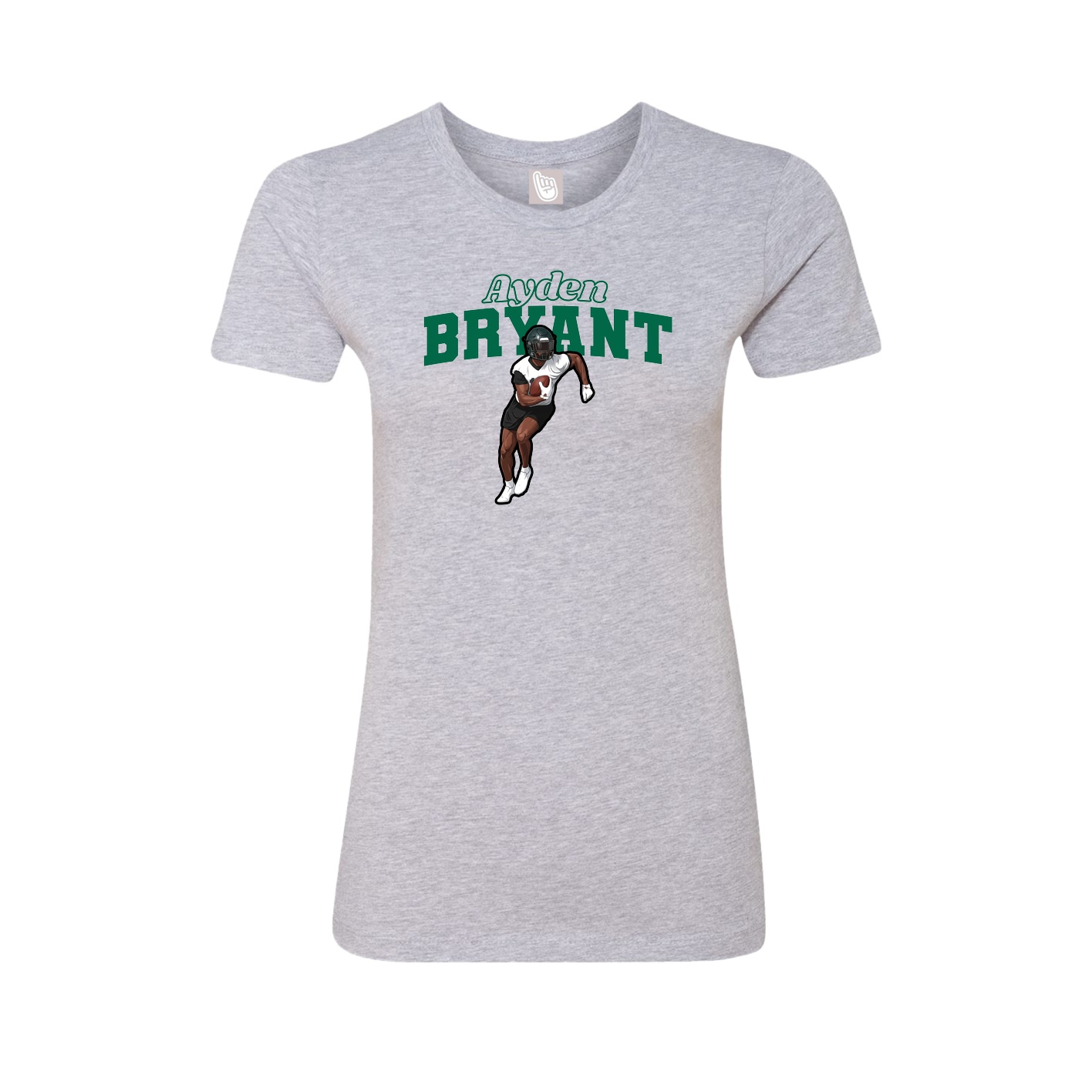 Fitted Women's Tee — Name Arch in Grey