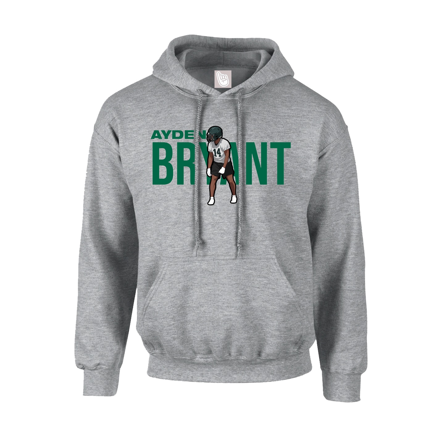 Hoodie — Player Name in Grey