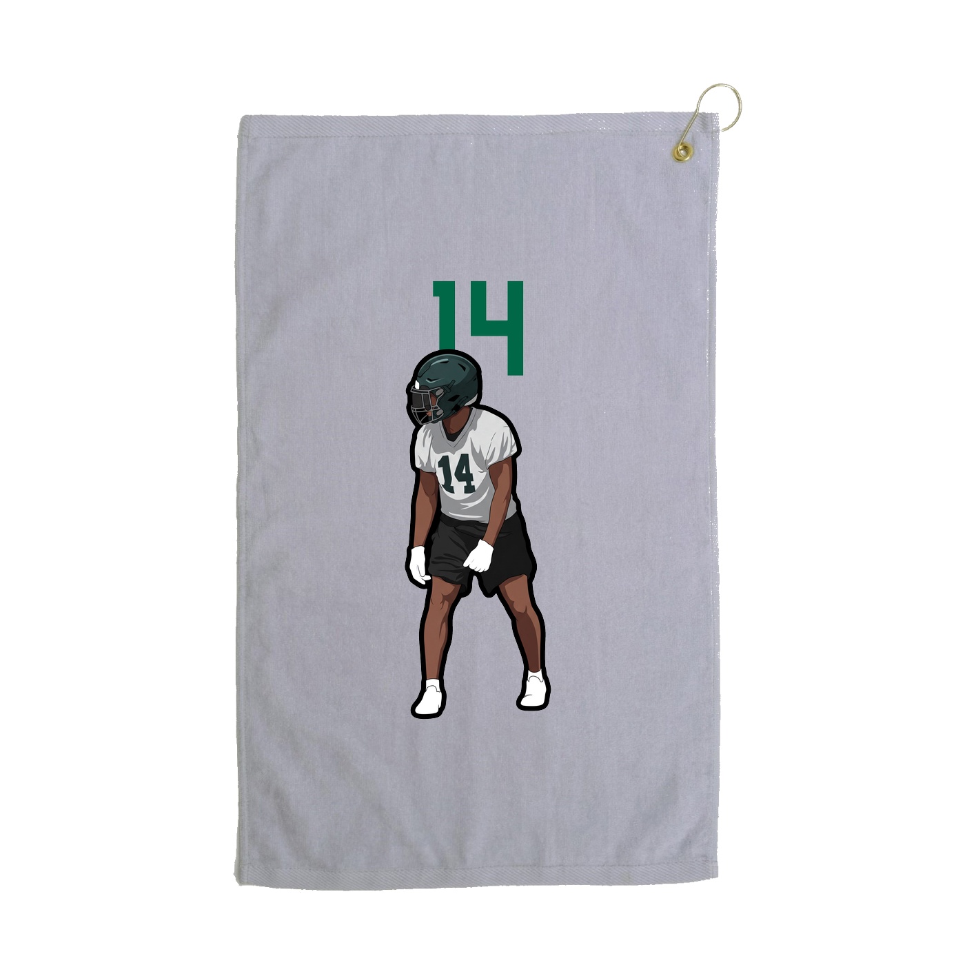 Golf Towel — Number Top in Grey