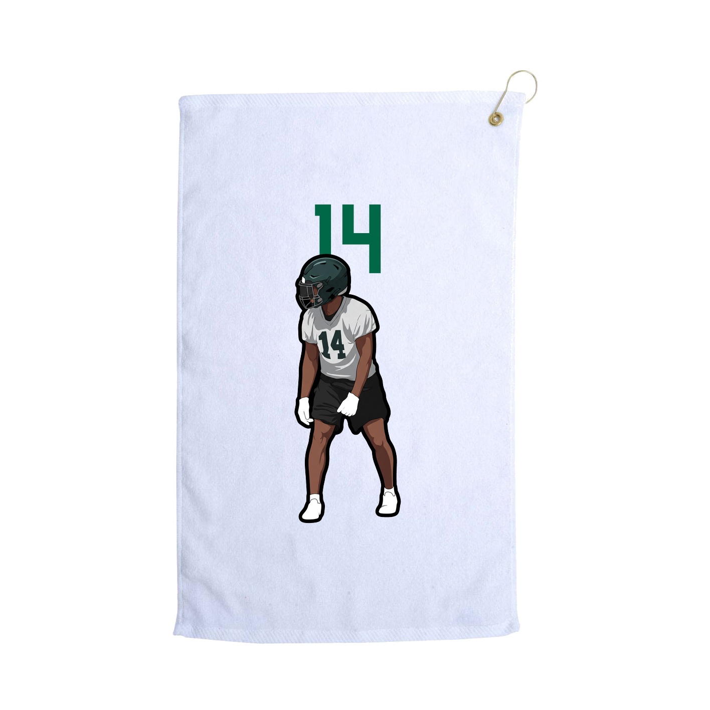 Golf Towel — Number Top in White