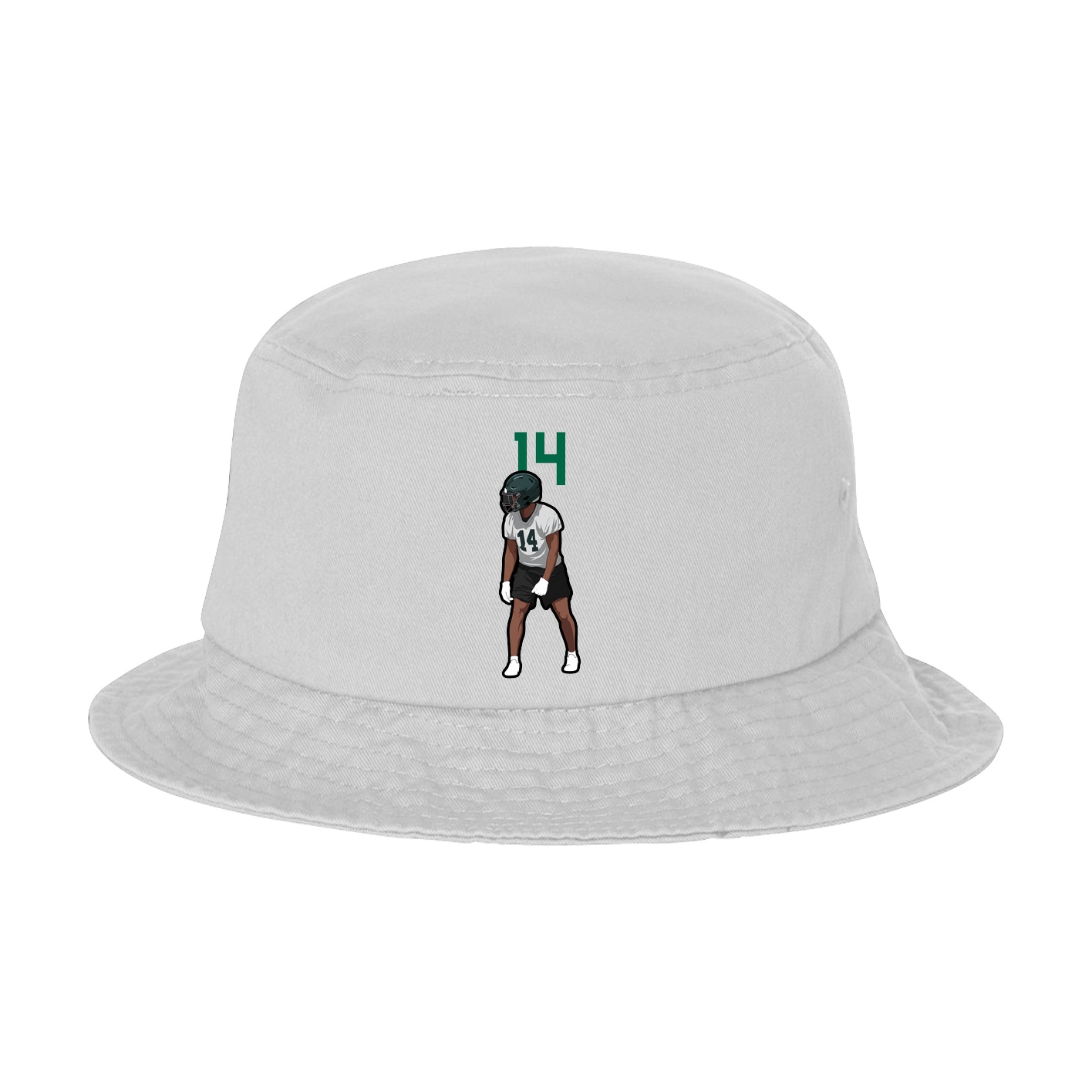 Bucket Cap — Number Top in White