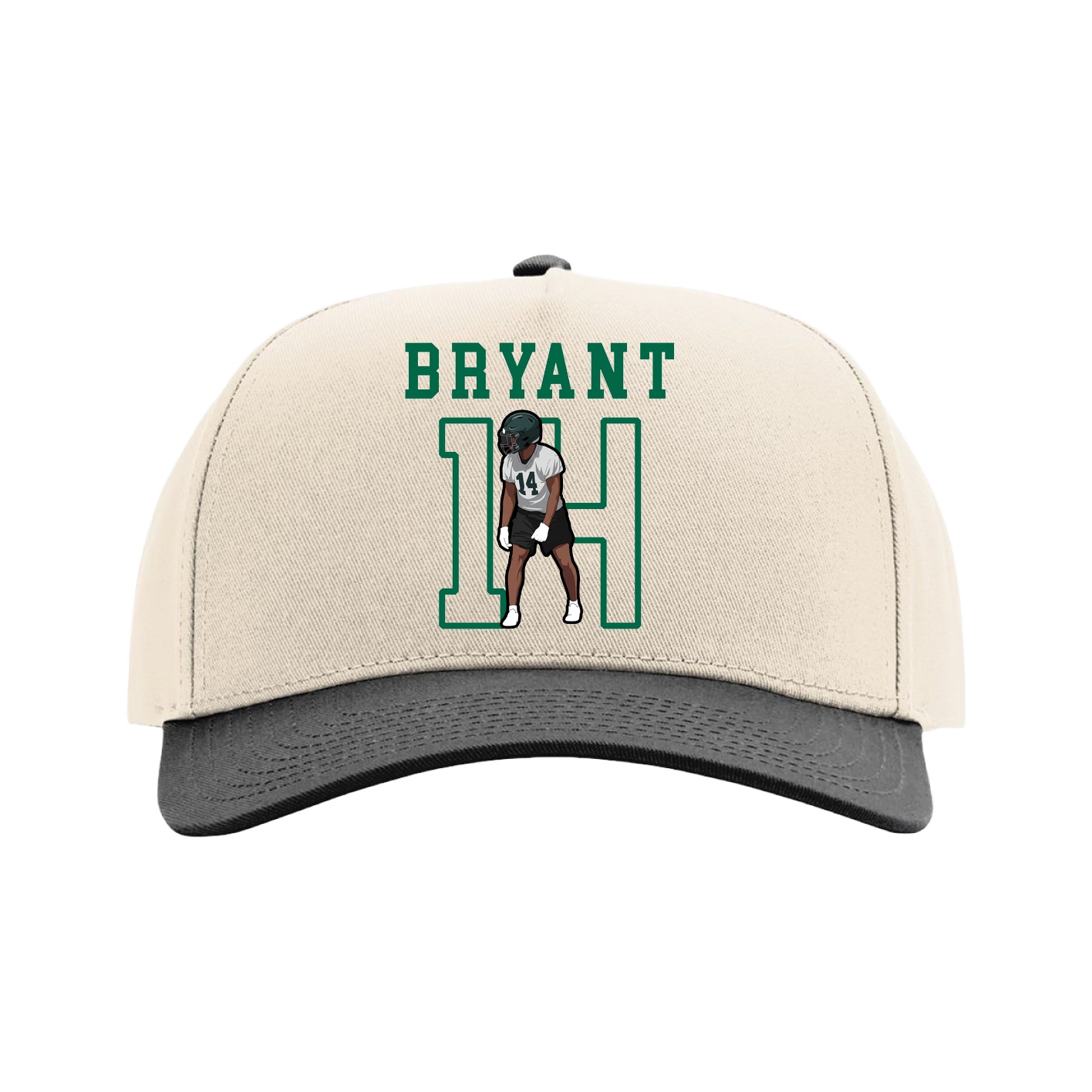 Full Fabric Five-Panel Champ Cap — Shirsey in Cream/Black