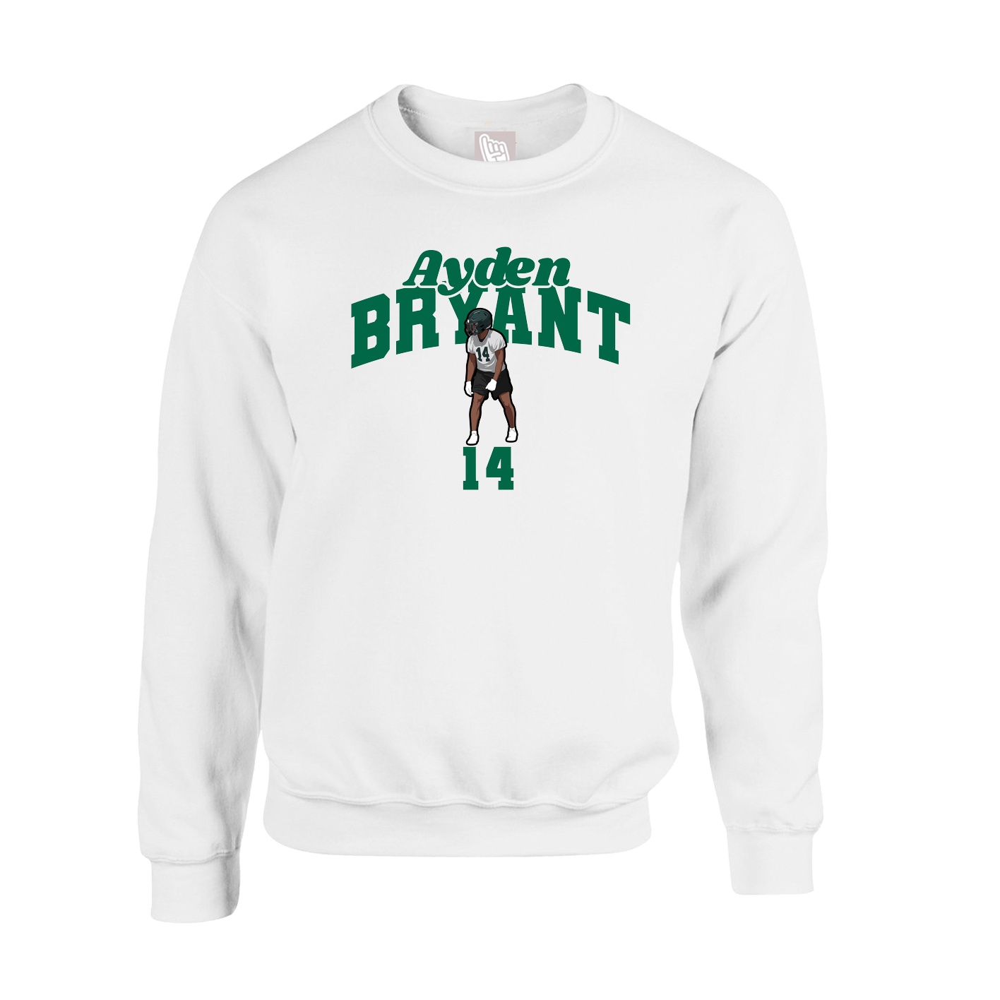 Fleece Crew — Signature Arch in White