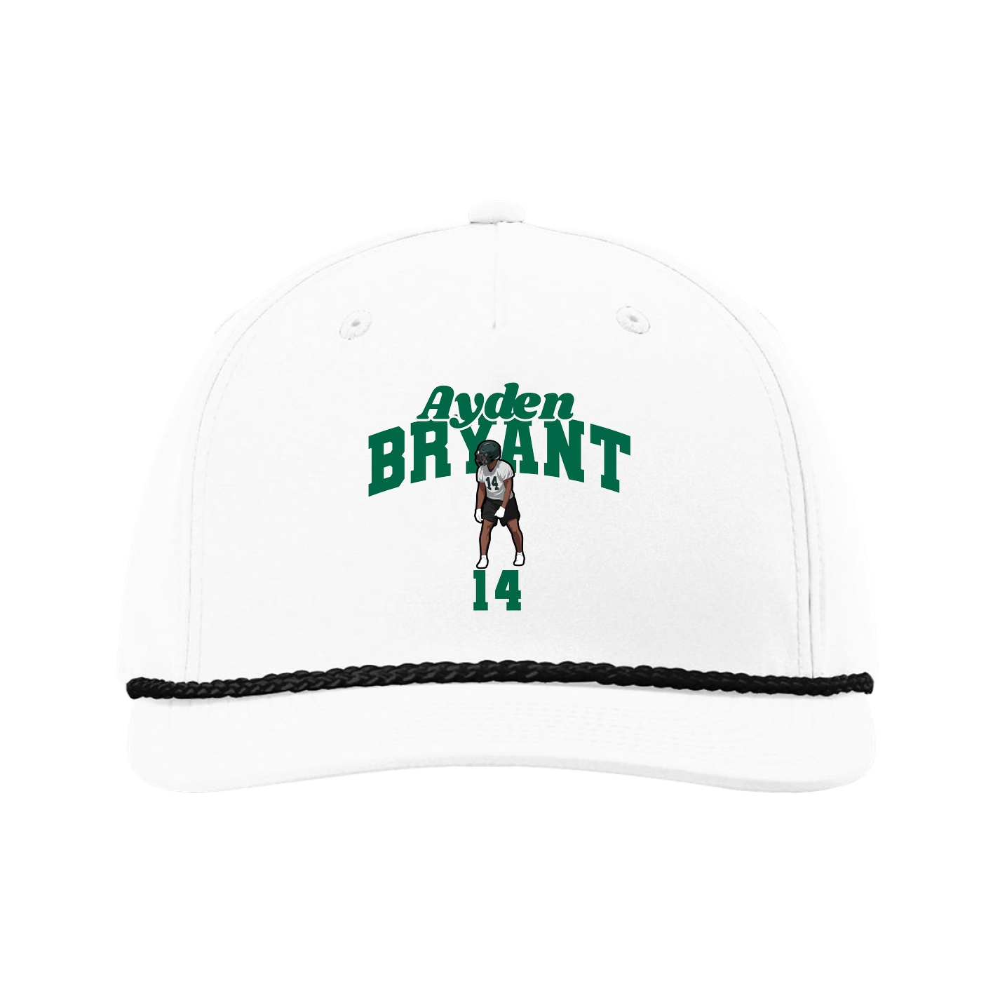 Five-Panel Classic Rope Cap — Signature Arch in White