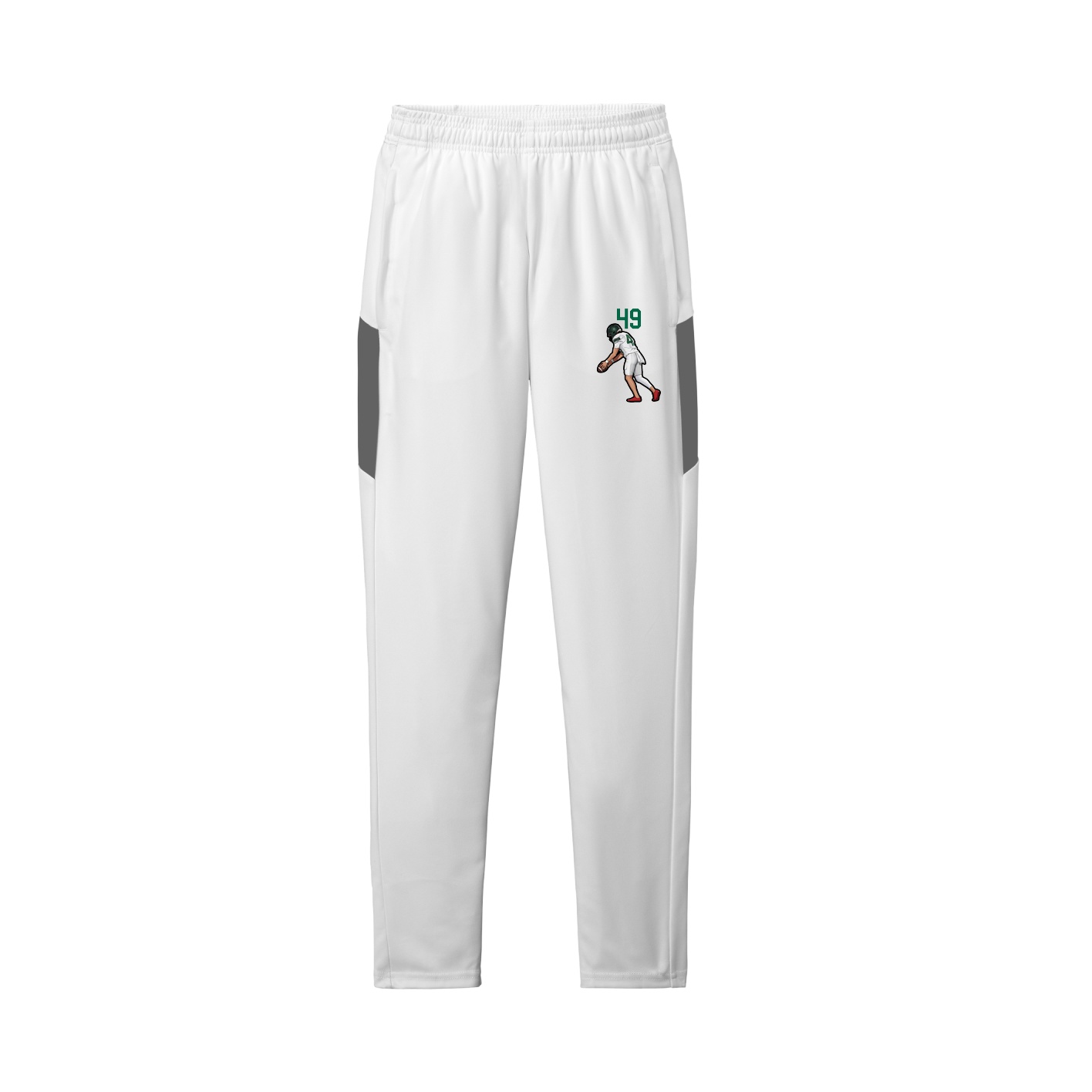 Team Travel Pant — Number Top in White/Grey