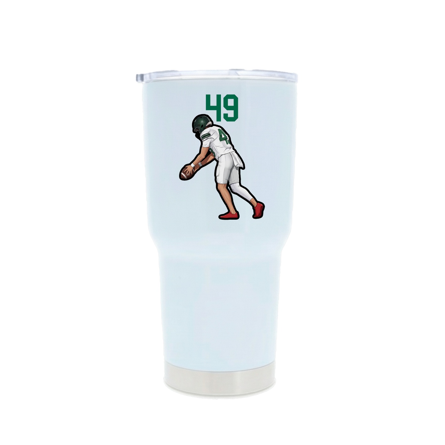 30oz Stainless Steel Tumbler — Number Top in White