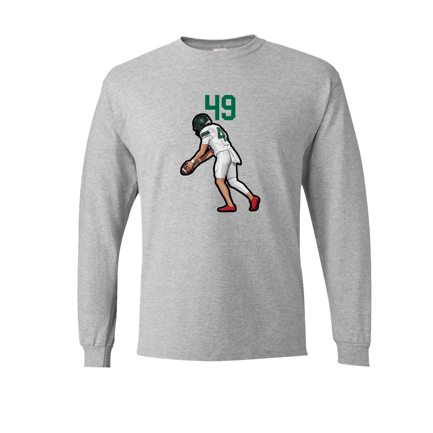 Long Sleeve Tee — Number Top in Grey