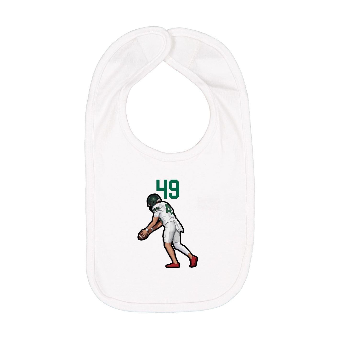 Infant Bib — Number Top in White