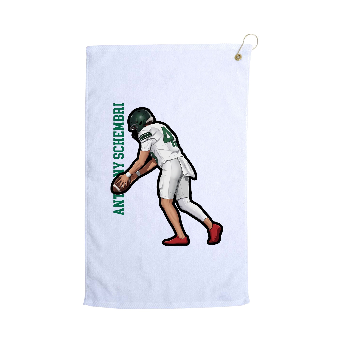 Golf Towel — Name Vertical in White