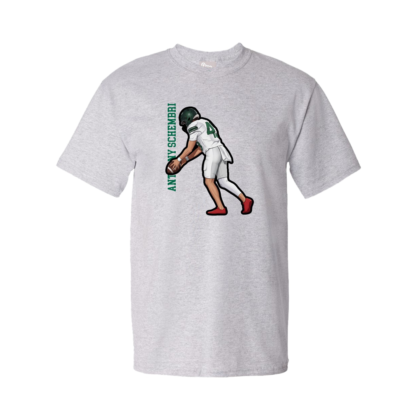 Tee — Name Vertical in Grey