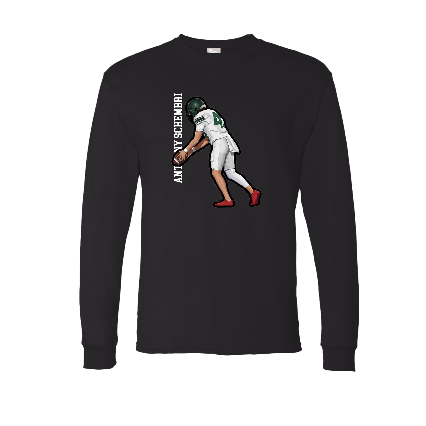 Long Sleeve Tee — Name Vertical in Black