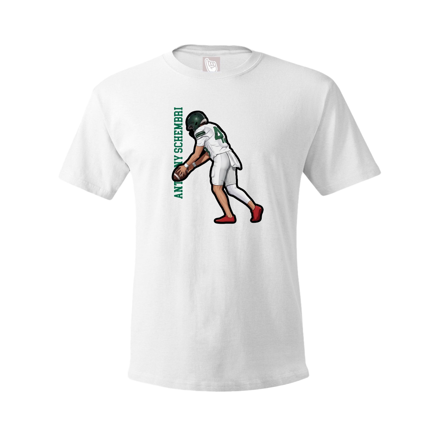 Youth Tee — Name Vertical in White