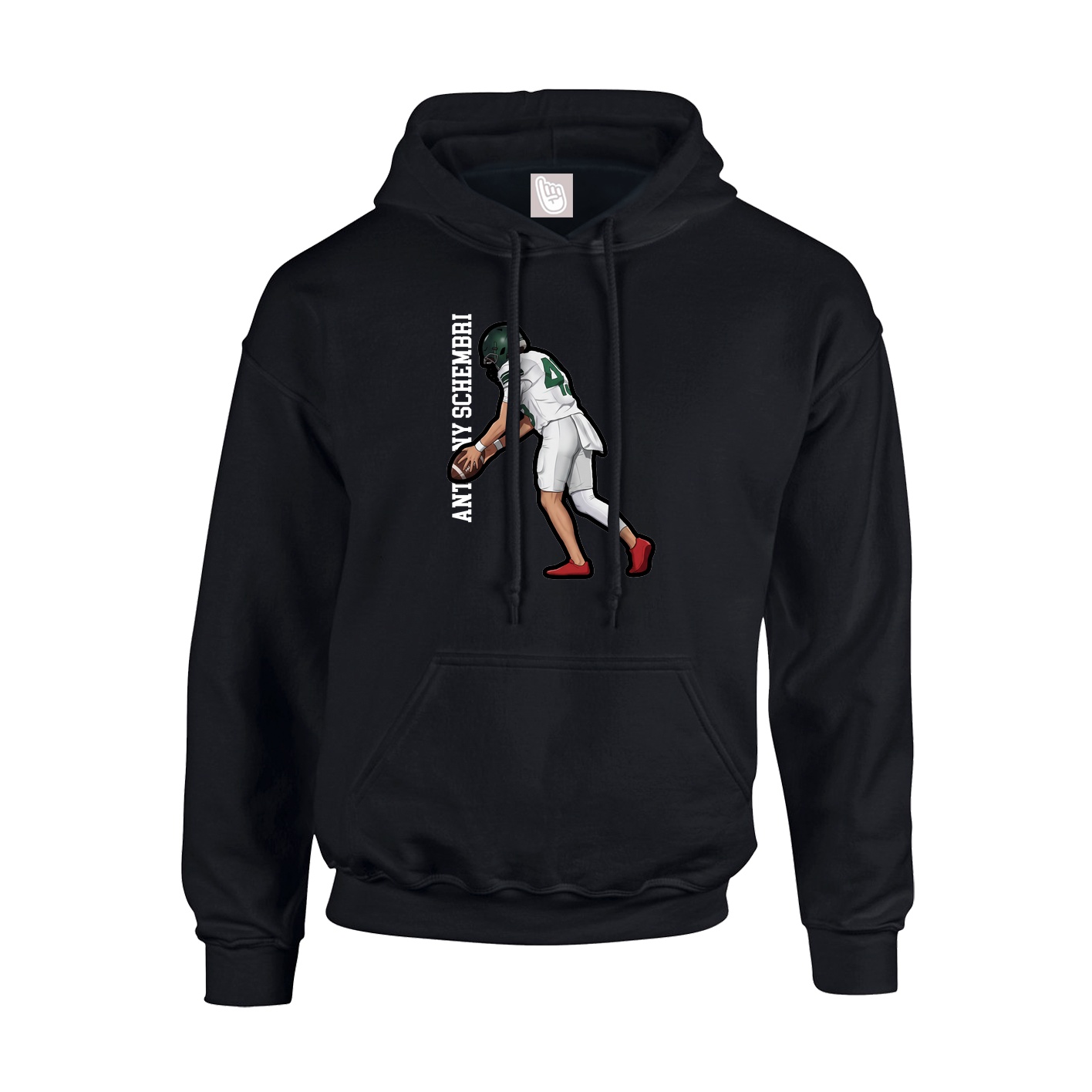 Youth Hoodie — Name Vertical in Black