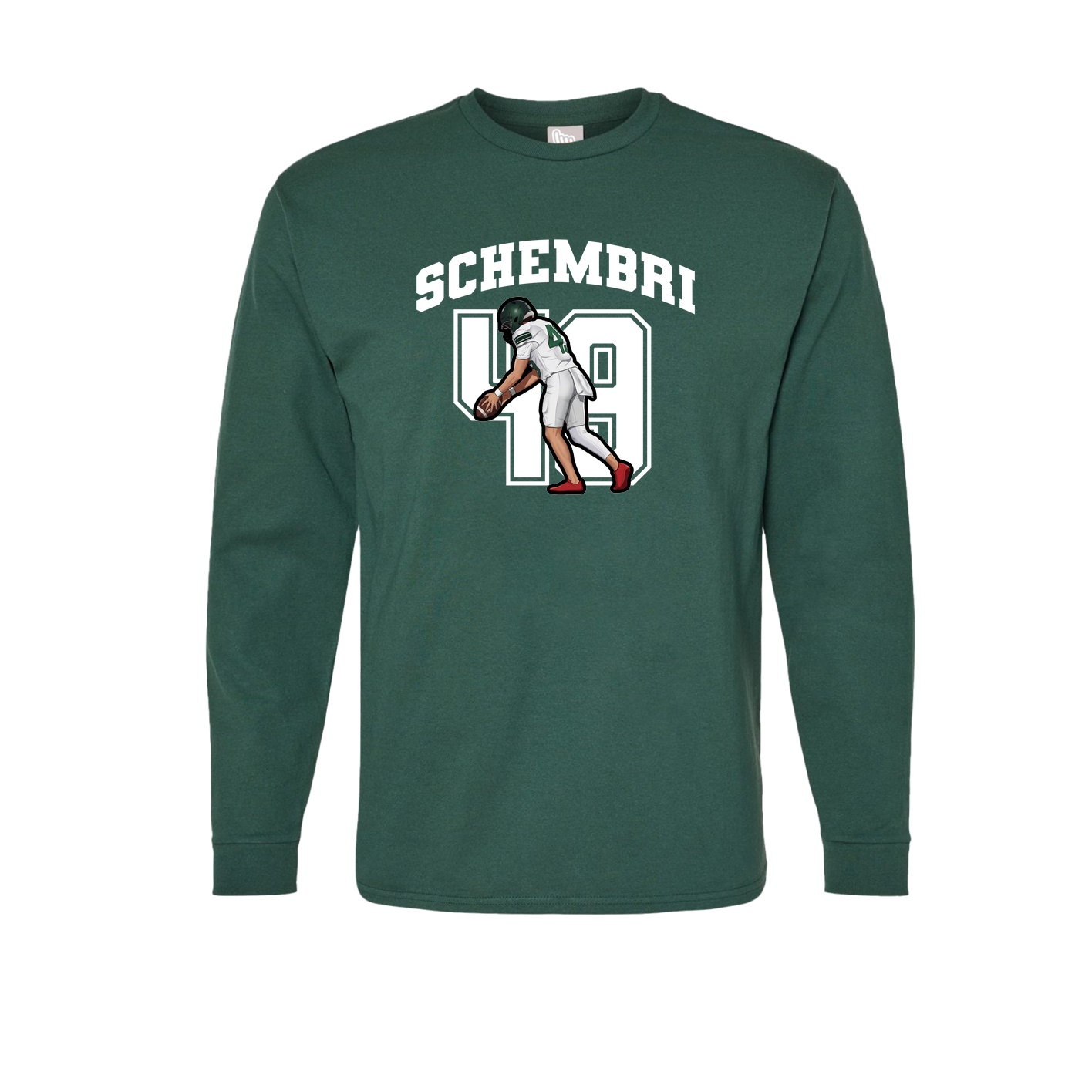 Long Sleeve Tee — Number in Green