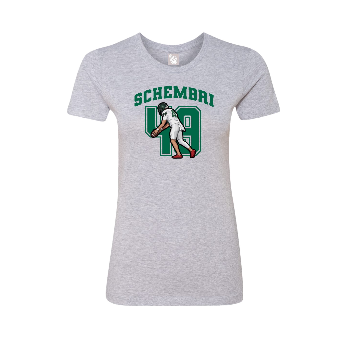 Fitted Women's Tee — Number in Grey