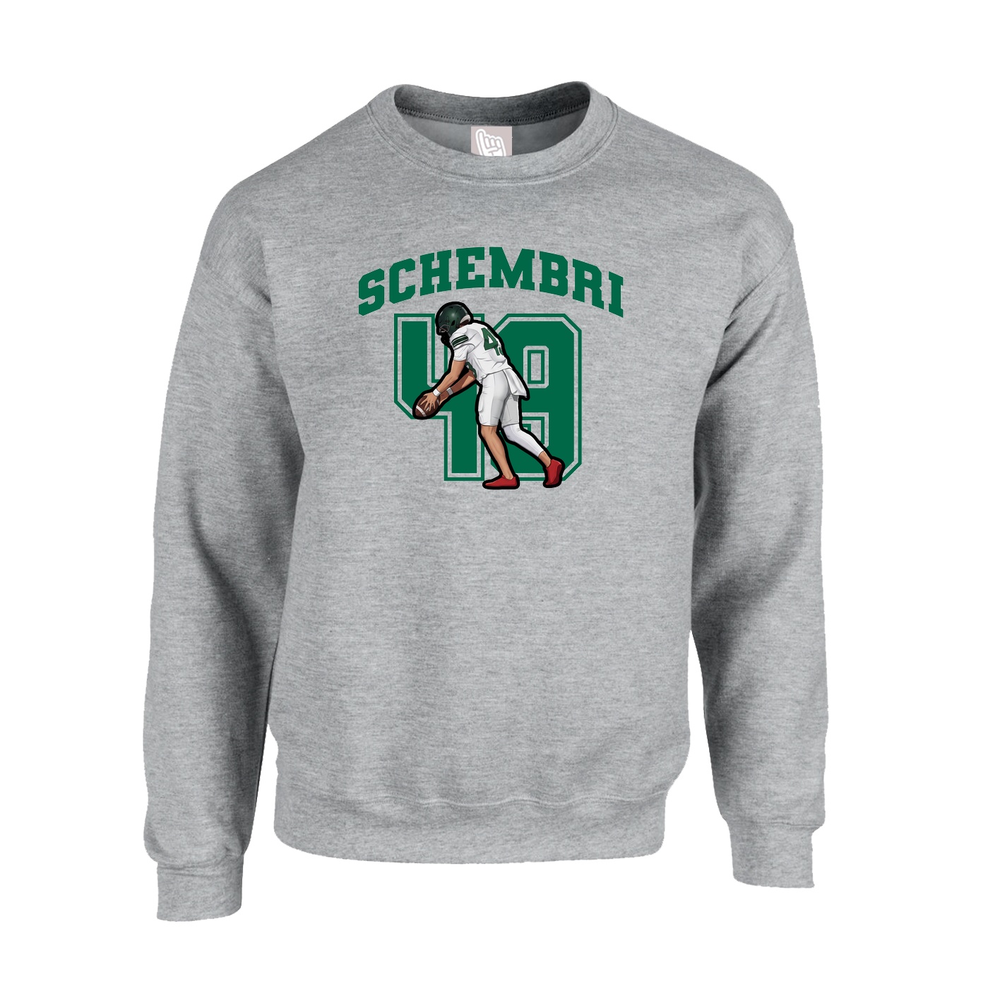 Fleece Crew — Number in Grey