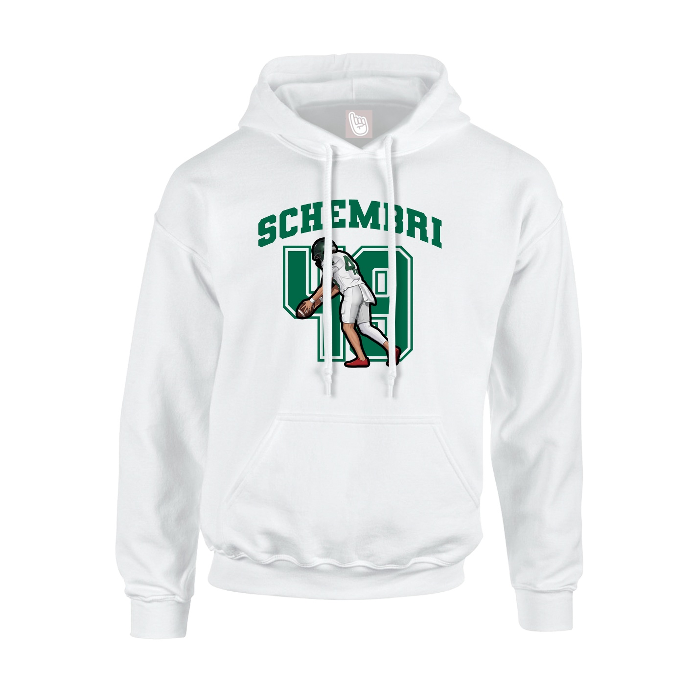 Youth Hoodie — Number in White