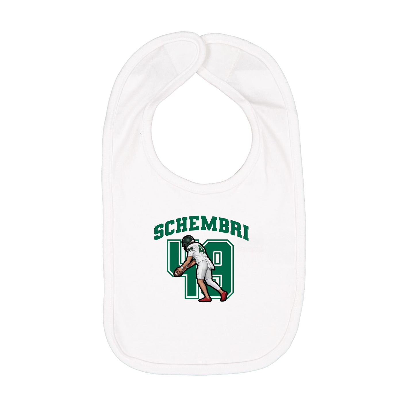 Infant Bib — Number in White