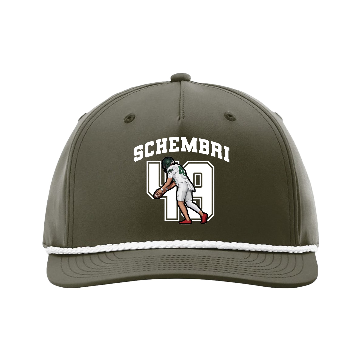 Five-Panel Classic Rope Cap — Number in Green