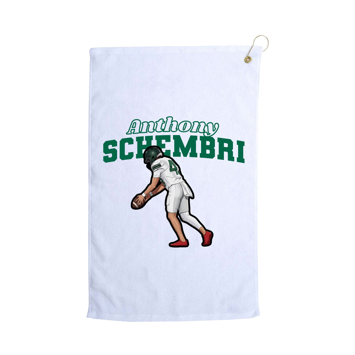 Golf Towel — Name Arch in White