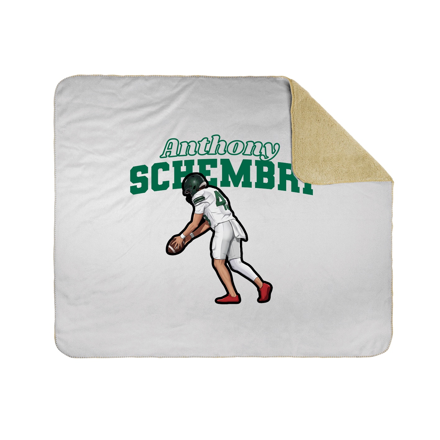 Throw Blanket — Name Arch in White