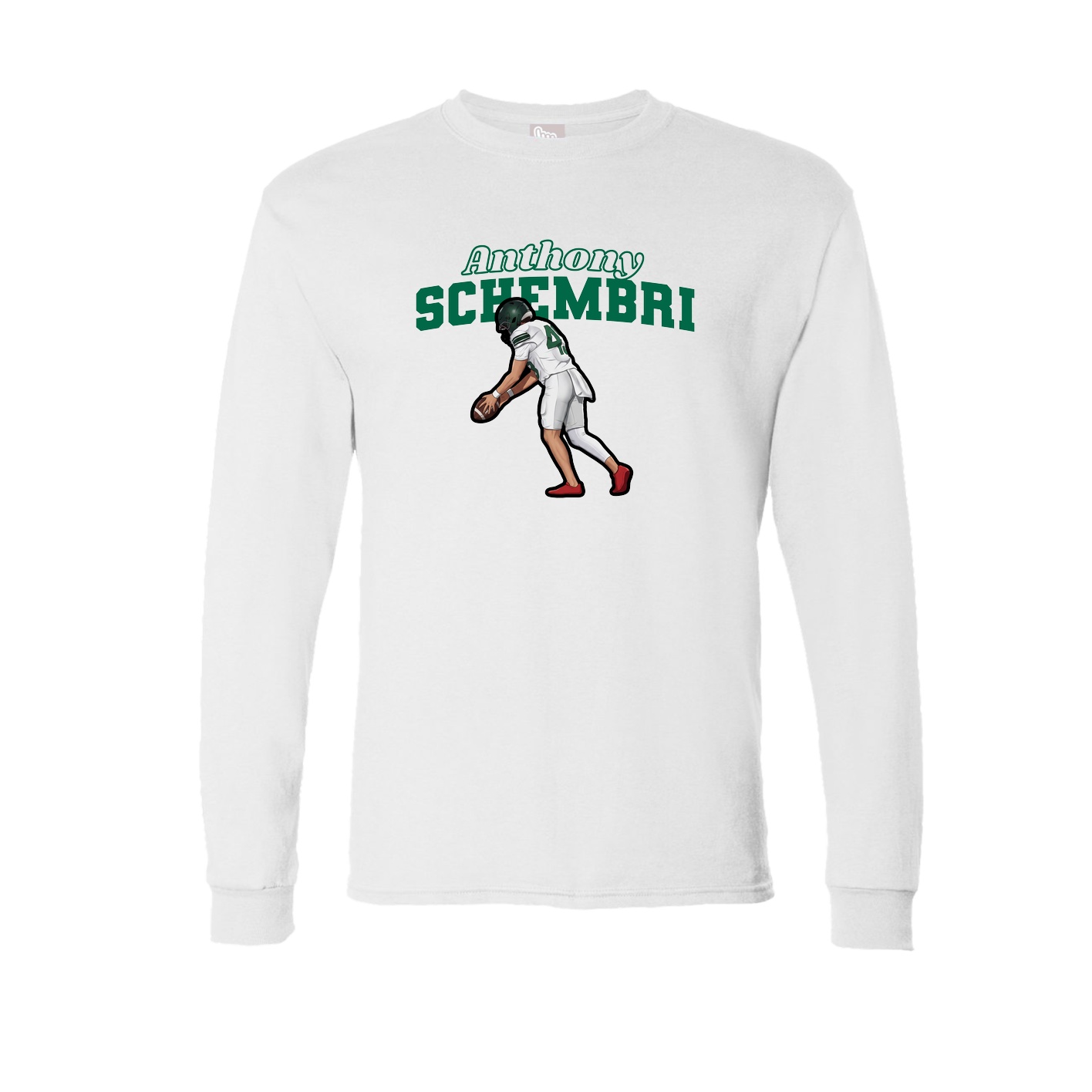Long Sleeve Tee — Name Arch in White