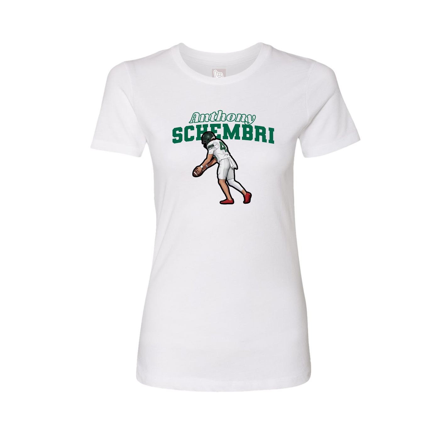Fitted Women's Tee — Name Arch in White