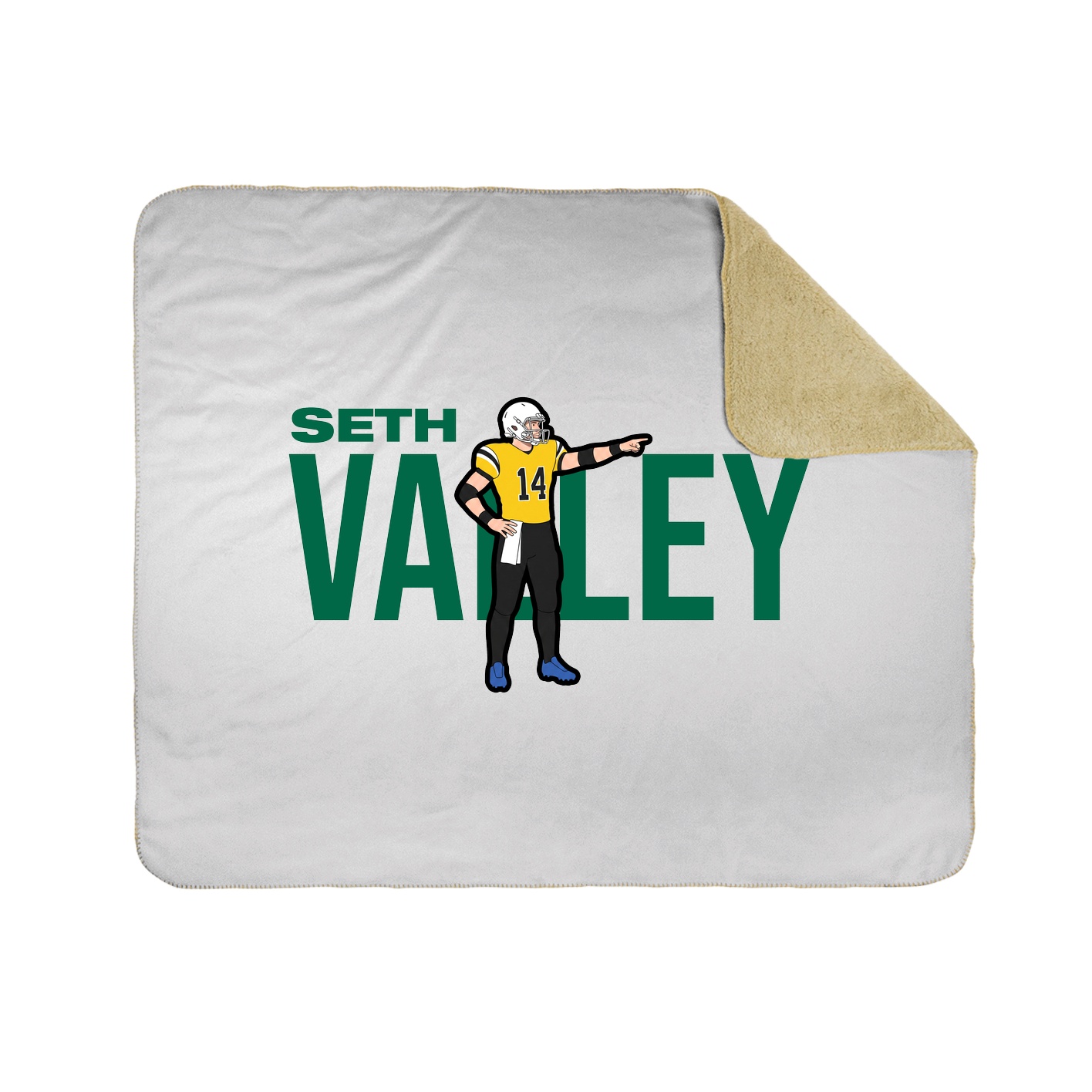 Throw Blanket — Player Name in White