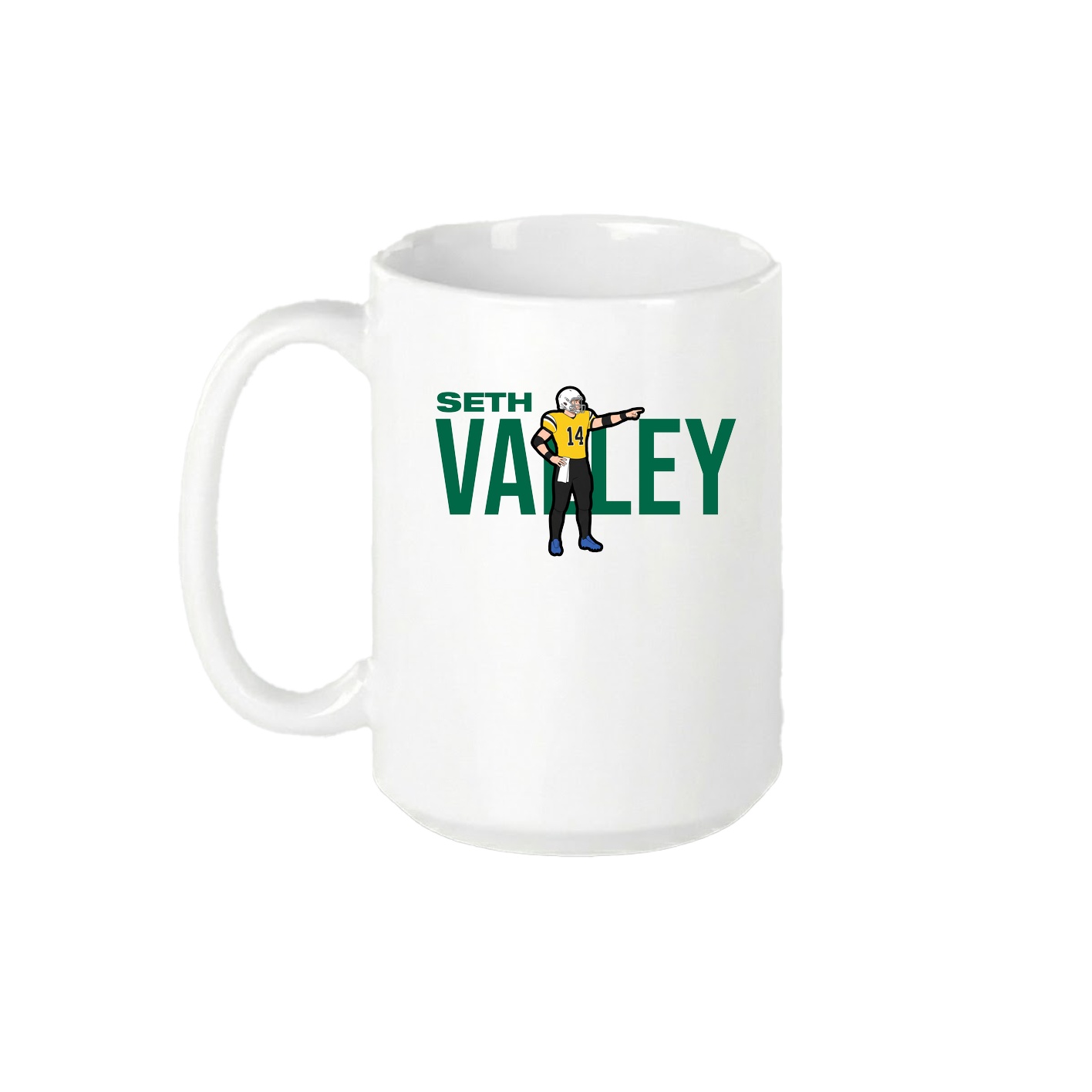 15oz Coffee Mug — Player Name in White