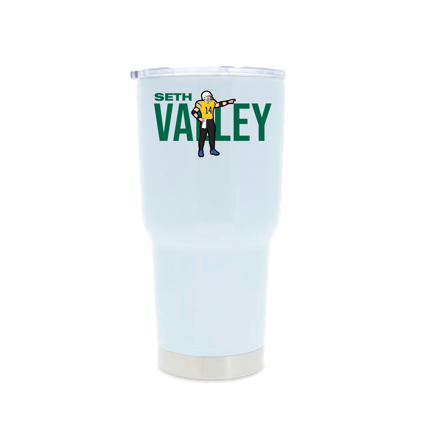 30oz Stainless Steel Tumbler — Player Name in White
