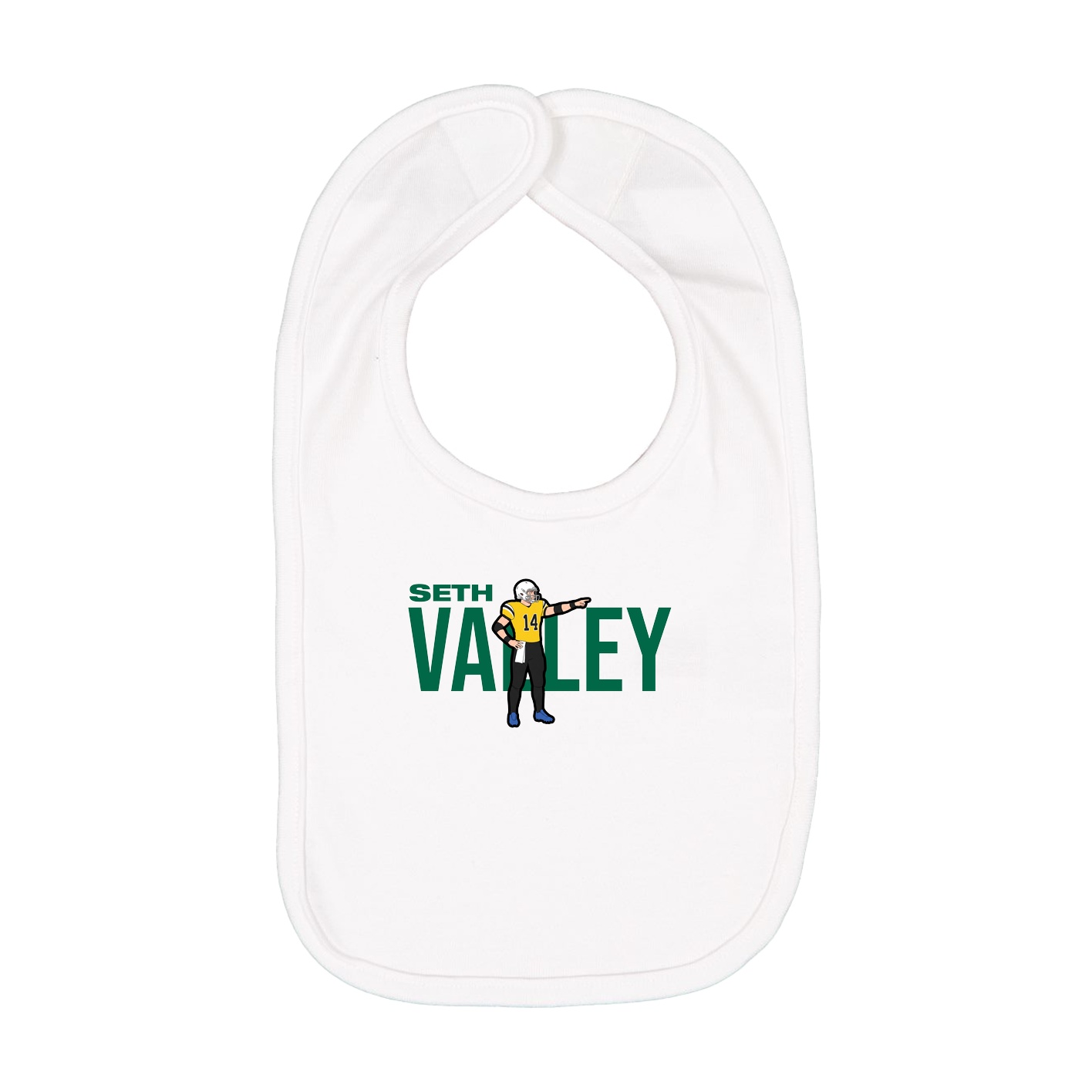 Infant Bib — Player Name in White