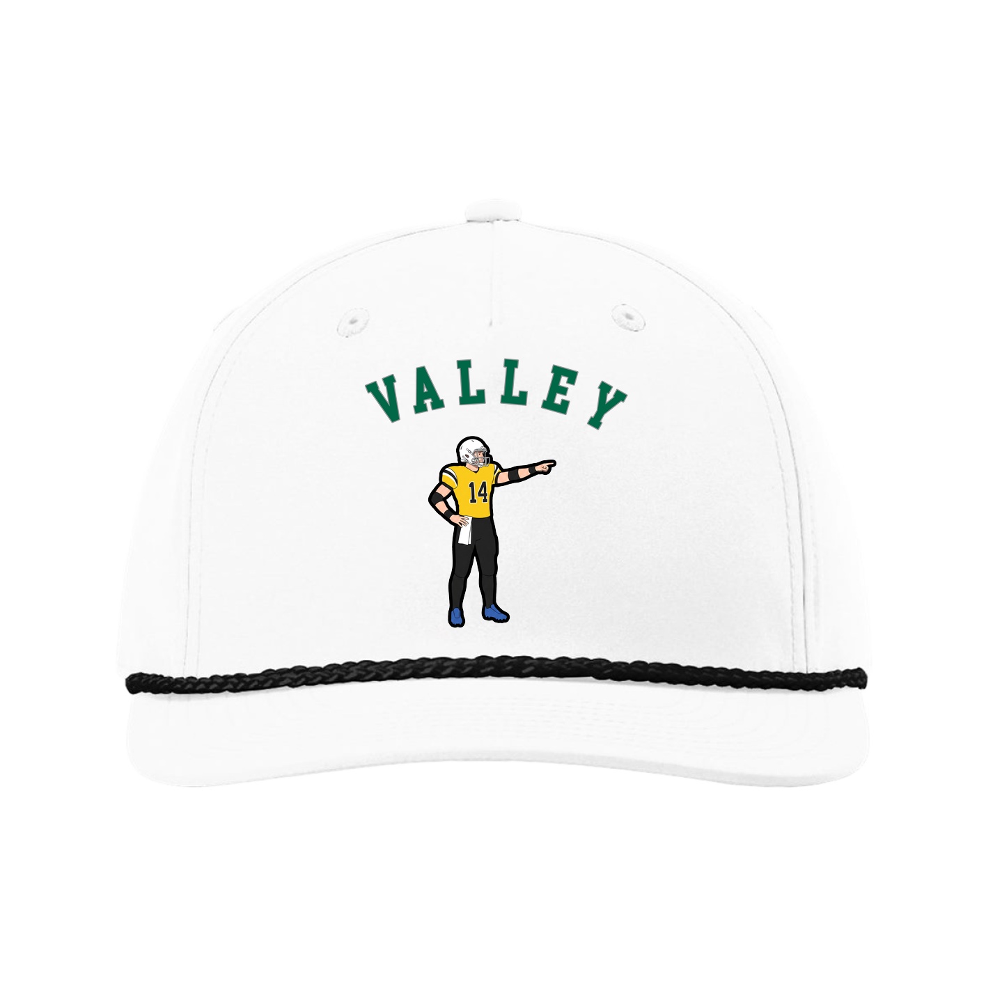 Five-Panel Classic Rope Cap — Shirsey Arch in White