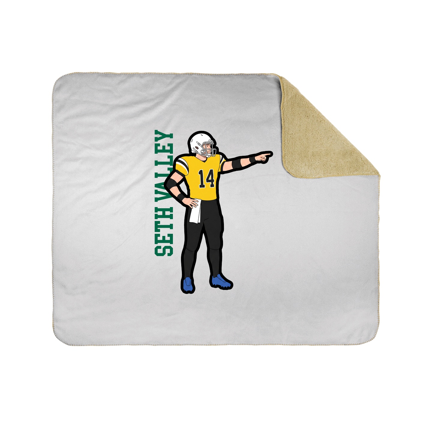 Throw Blanket — Name Vertical in White