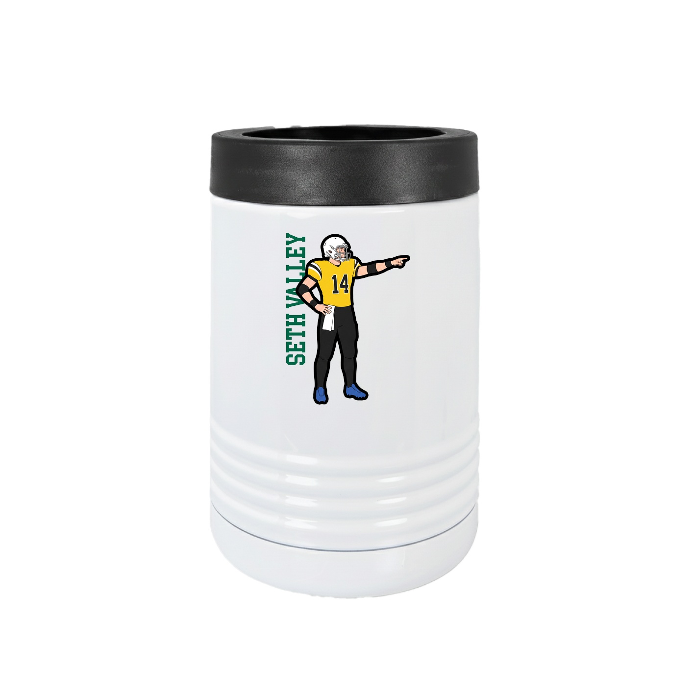 Beverage Holder — Name Vertical in White