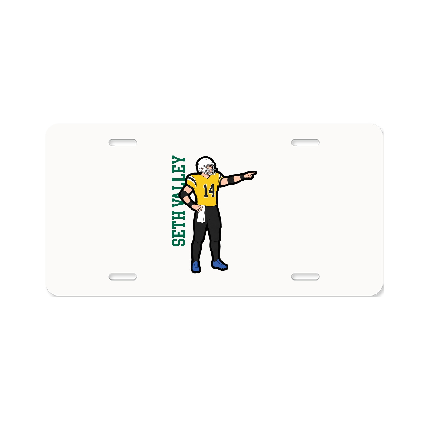 License Plate — Name Vertical in Classic