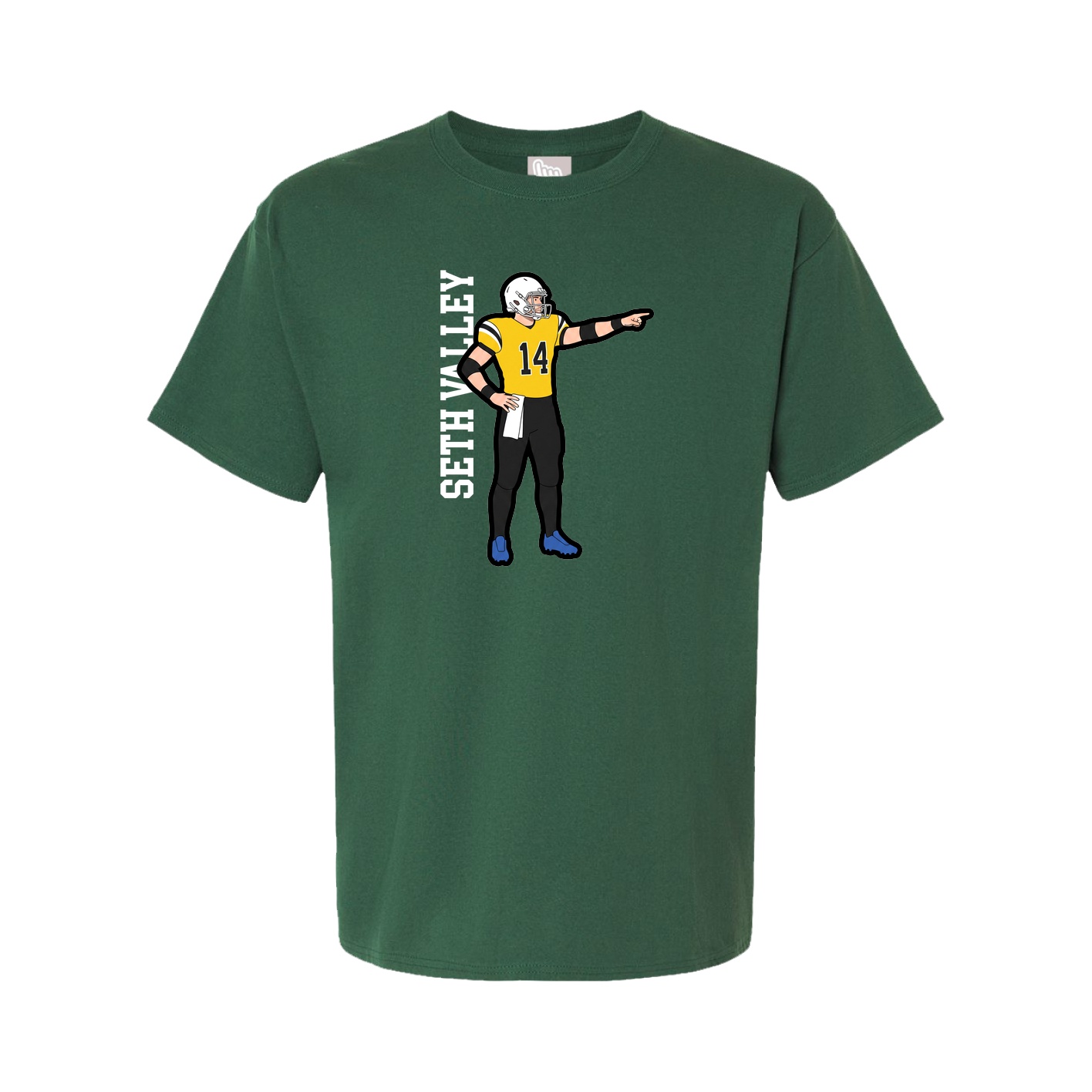 Tee — Name Vertical in Green